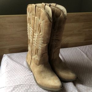 Blush cowboy boots, never worn!